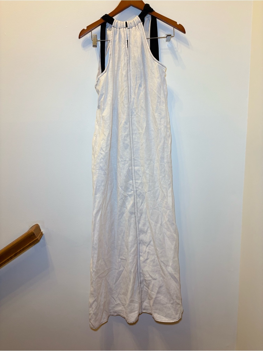 Topshop White Maxi Dress with Black Halter Straps